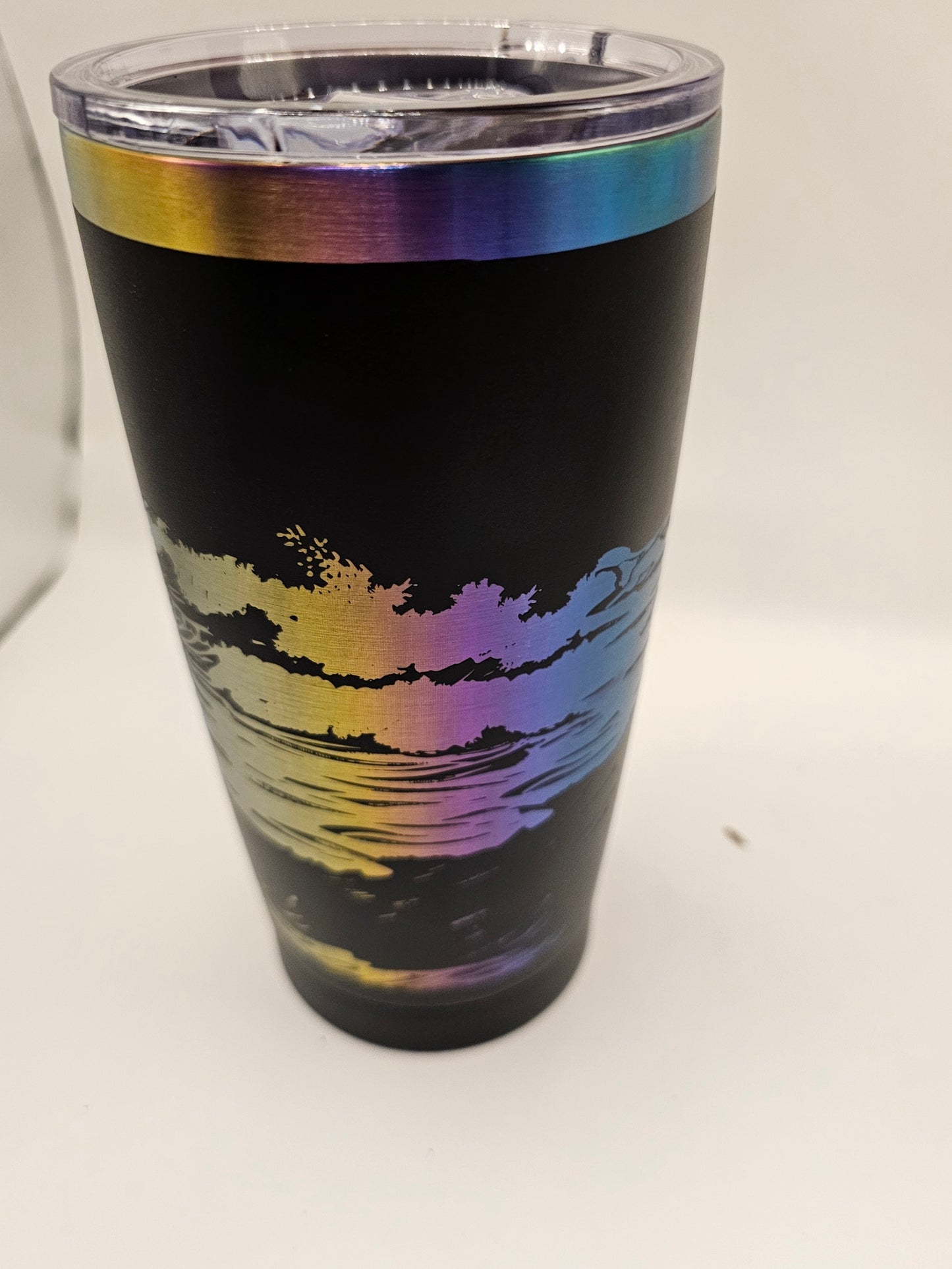 20oz Rainbow Tumblers with beach design