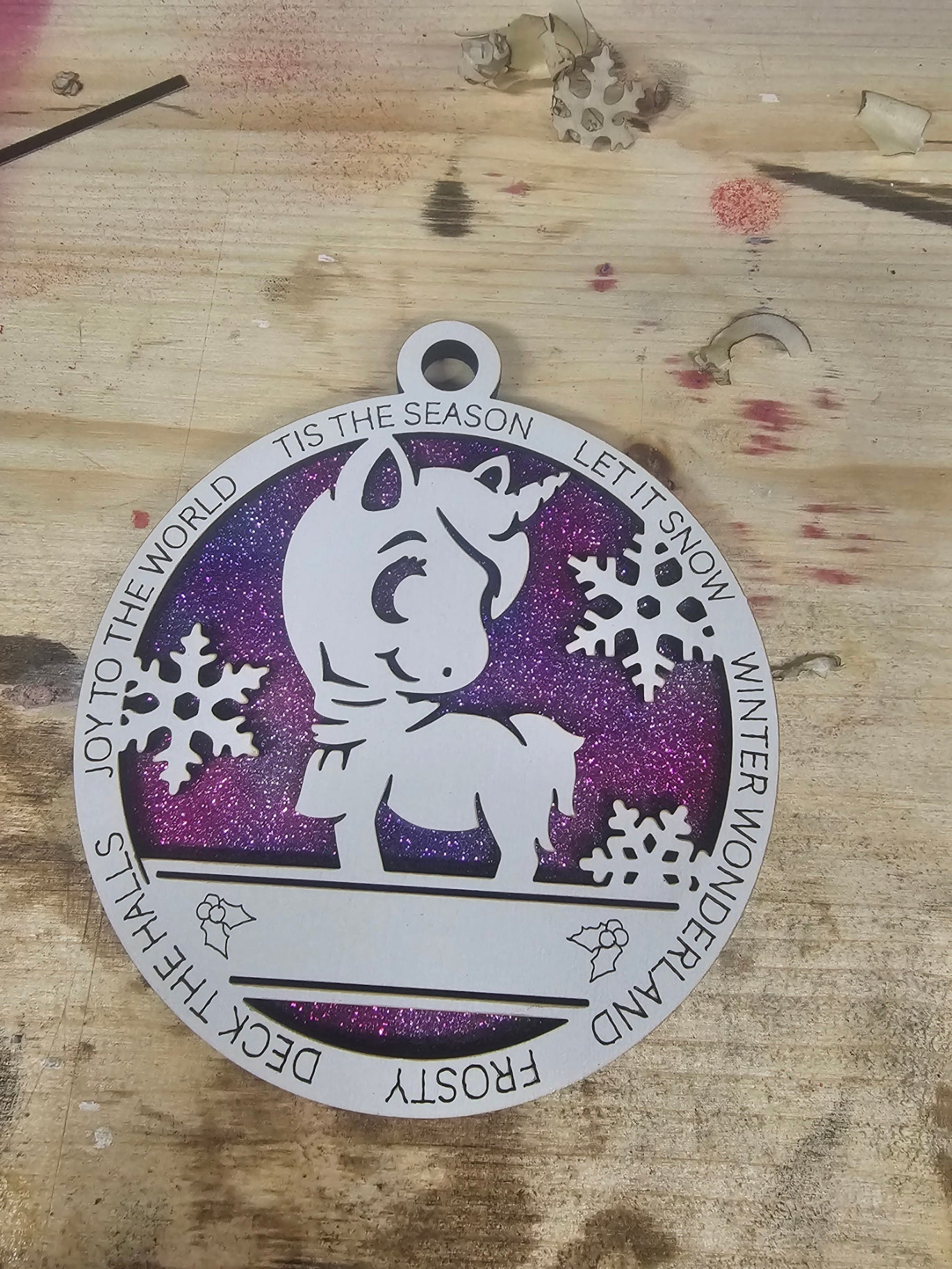 Unicorn Ornament with custom text