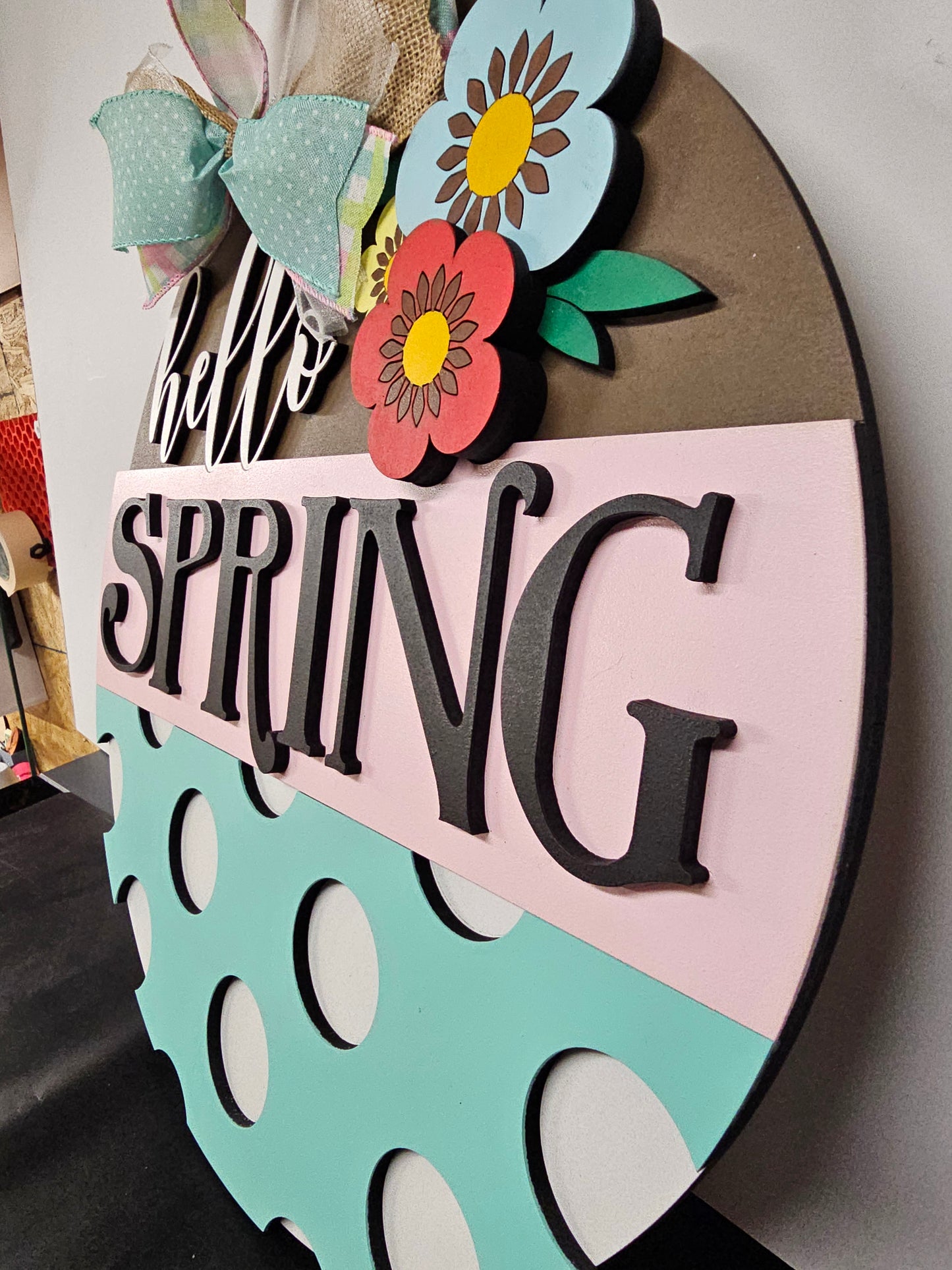 Hello Spring poke-a-dot 16in sign