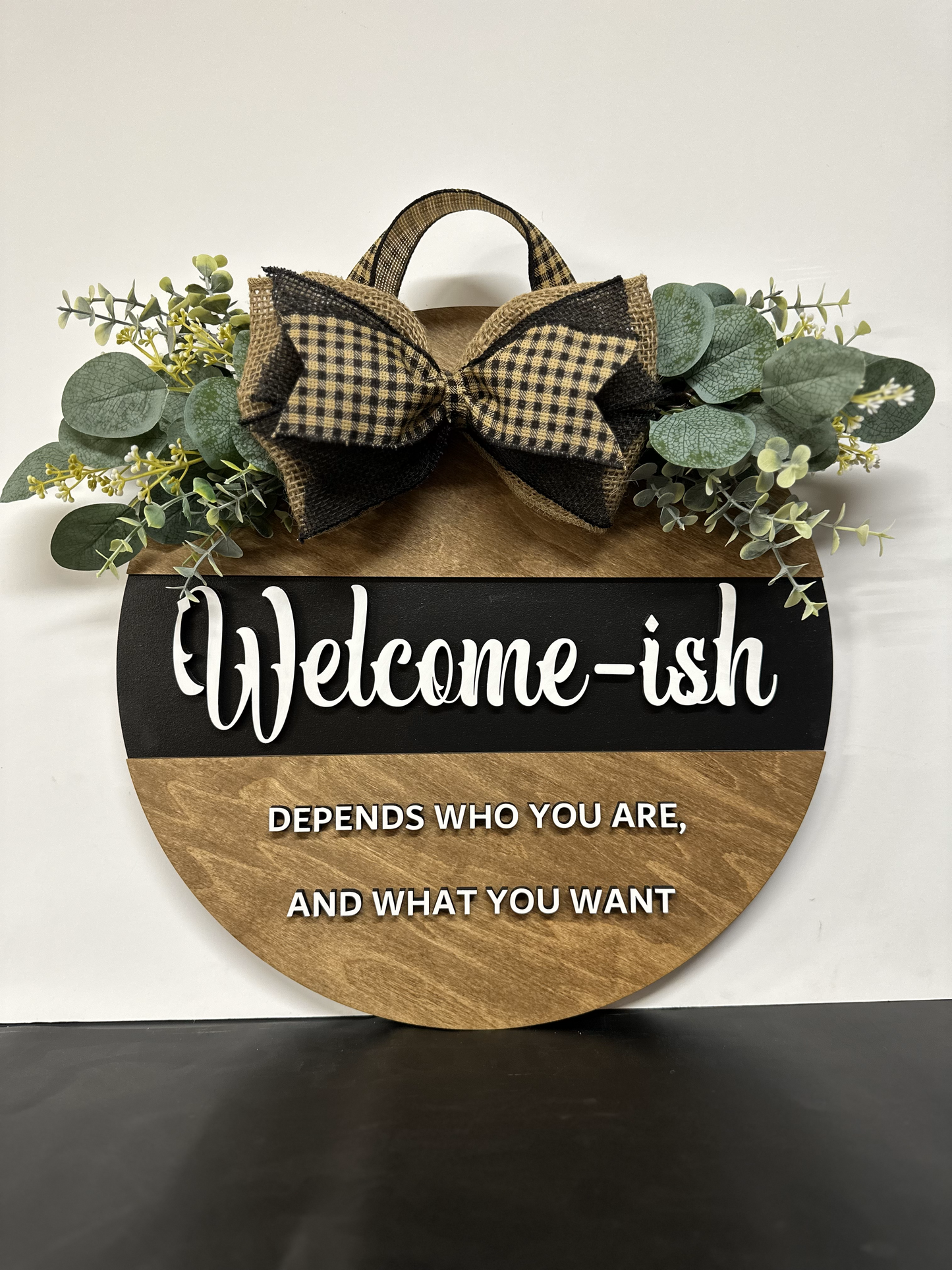 Welcome-ish rustic sign