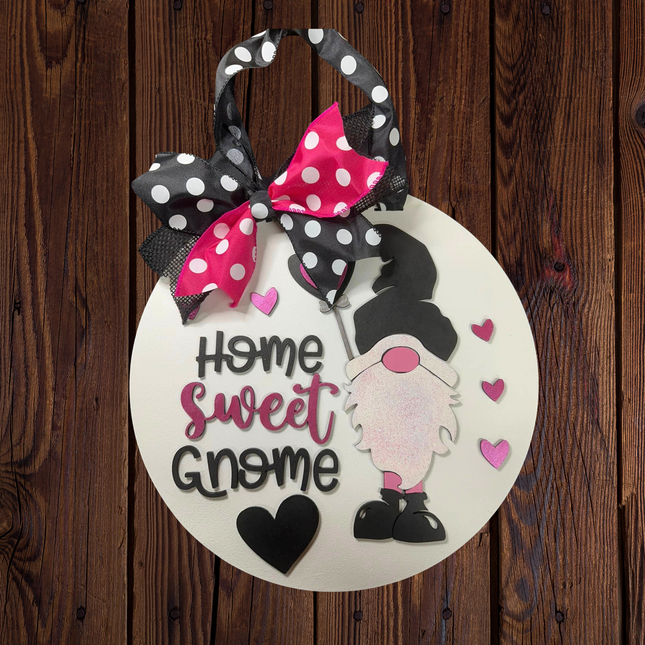 12 Home Sweet Gnome door sign