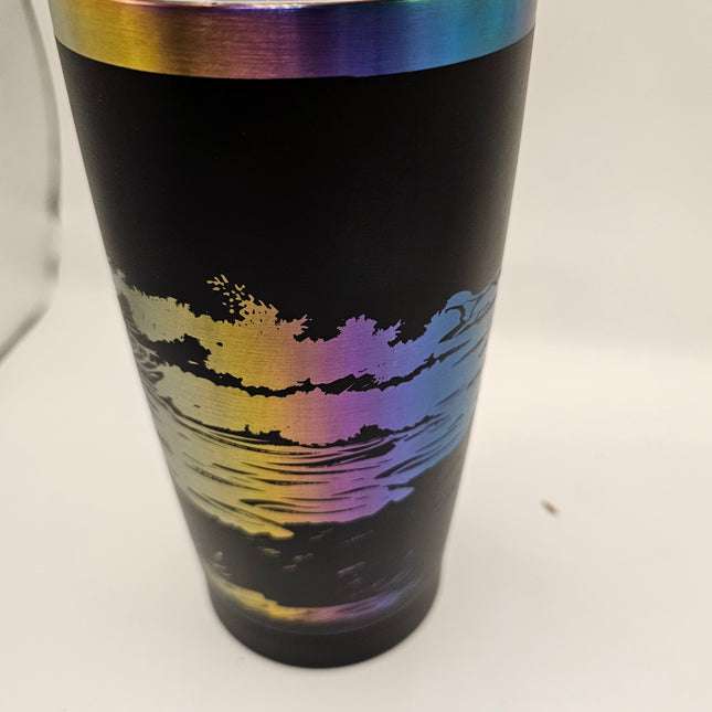 20oz Rainbow Tumblers with beach design