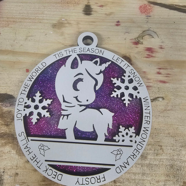 Unicorn Ornament with custom text