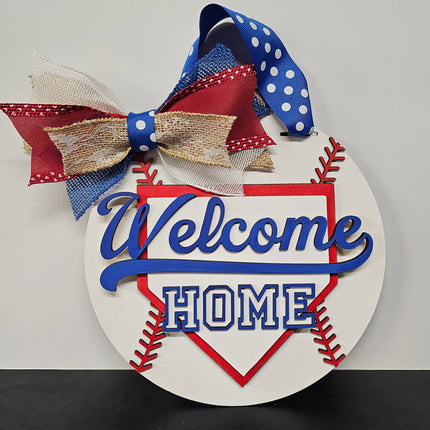 Welcome home round 10 Baseball sign