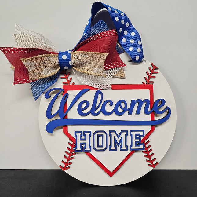 Welcome home round 10 Baseball sign