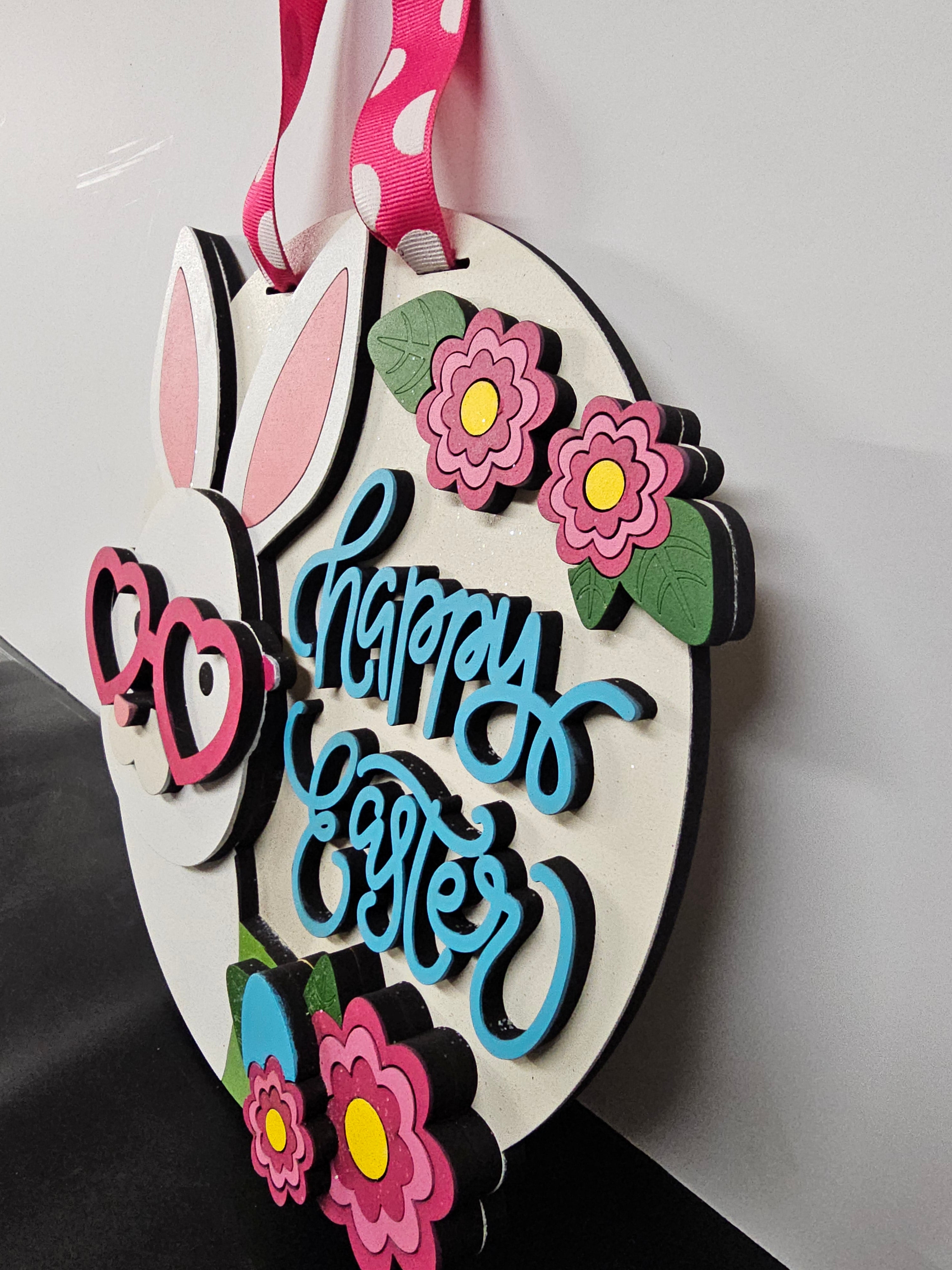 Happy Easter Bunny 10 inch sign