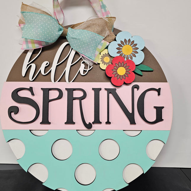 Hello Spring poke-a-dot 16in sign