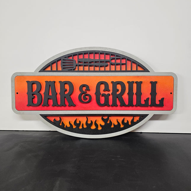 Bar and grill sign