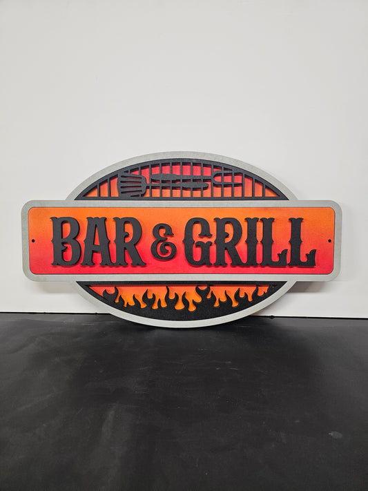Bar and grill sign