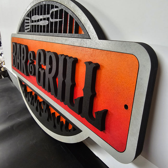 Bar and grill sign