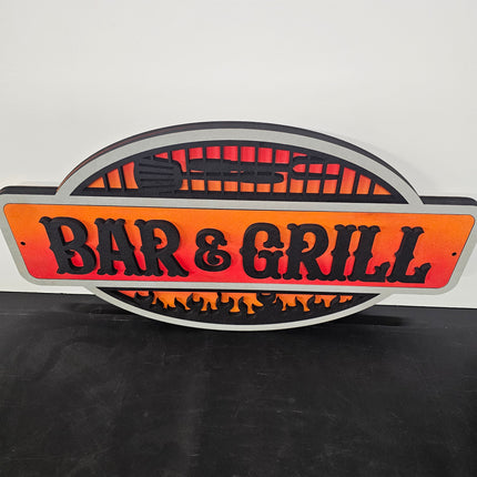 Bar and grill sign