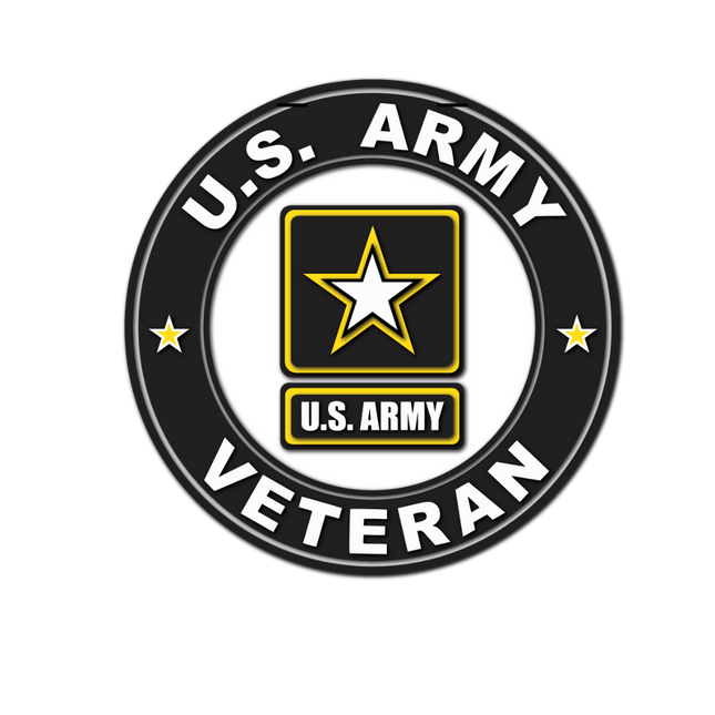 Army Veteran round 10 hanging sign