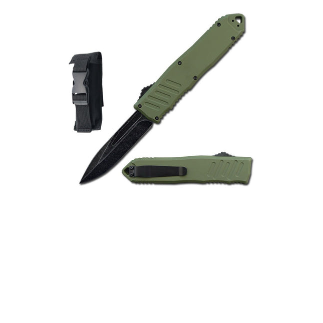 9" Army Green Havoc OTF Automatic Knife Stonewash Blade