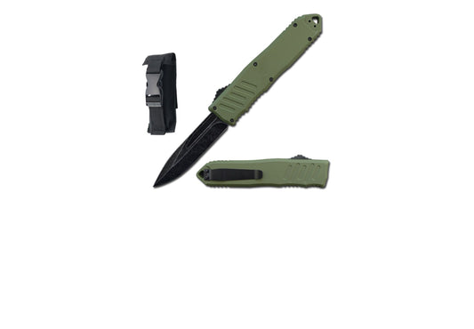 9" Army Green Havoc OTF Automatic Knife Stonewash Blade
