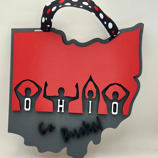 Ohio Shaped Go Bucks Sign