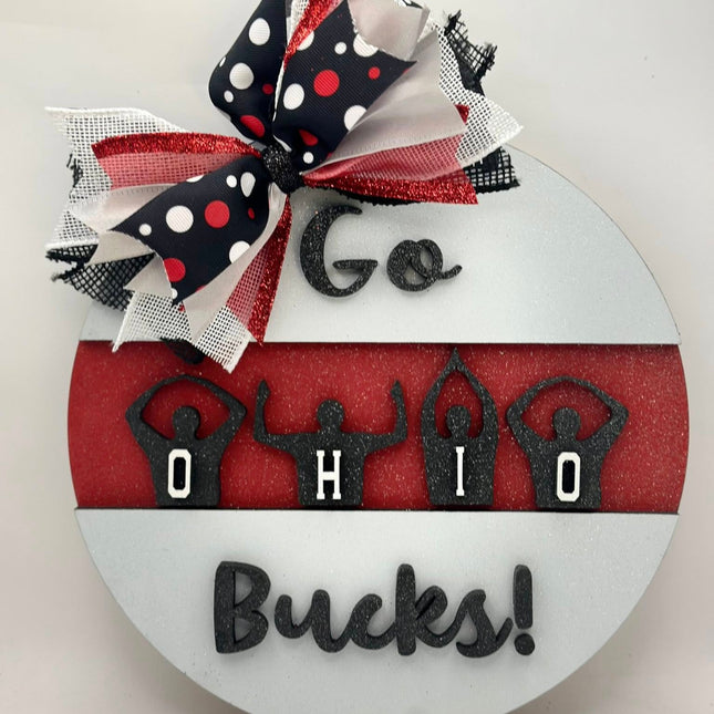 Round Go Bucks Sign