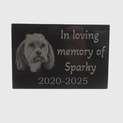 Personalized Pet Memorial Stone – Laser Engraved Granite Grave Marker