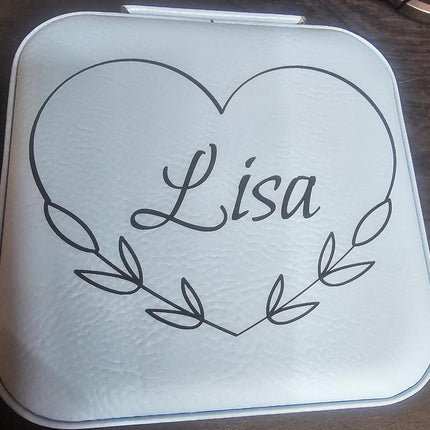 Personalized Leatherette Travel Jewelry Box