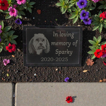 Personalized Pet Memorial Stone – Laser Engraved Granite Grave Marker