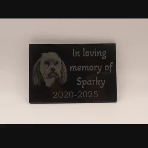 Personalized Pet Memorial Stone – Laser Engraved Granite Grave Marker