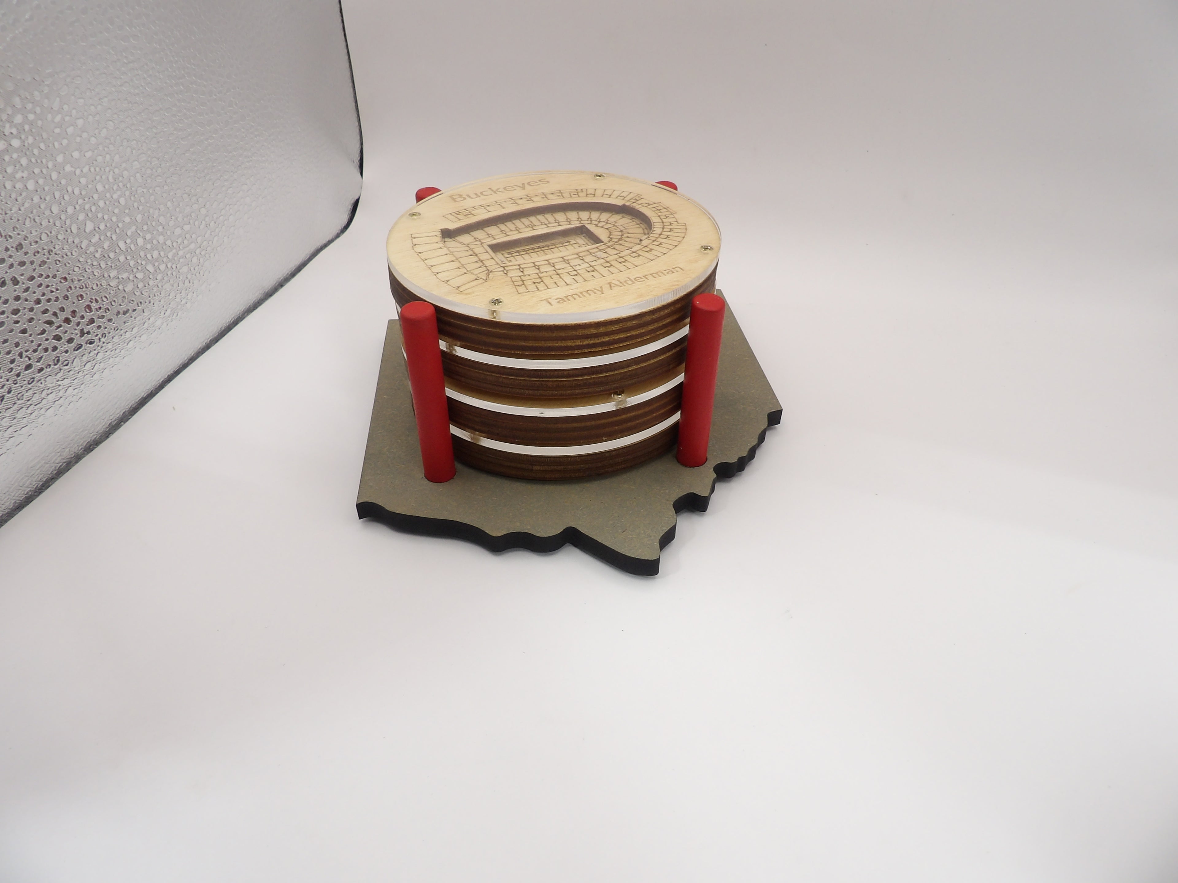 Buckeye 3d coaster set with holder