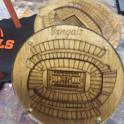 Bengals 3d coaster set with holder - Bengals 3d coaster set with holder