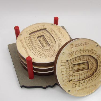 Buckeye 3D coaster set with holder