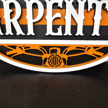Motorcycle family name sign