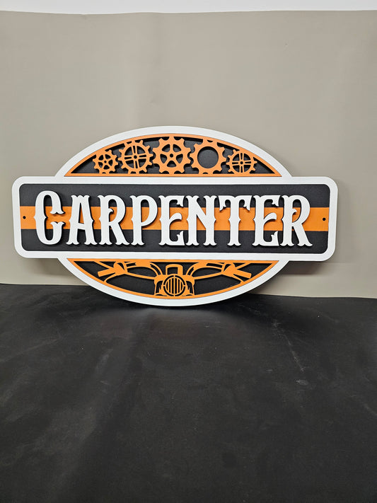 Motorcycle family name sign